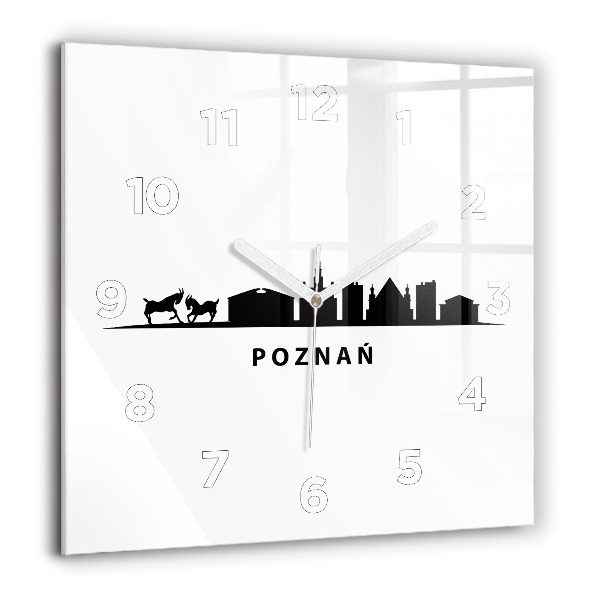 Štvorcové hodiny Panoramatická grafika Poznaň