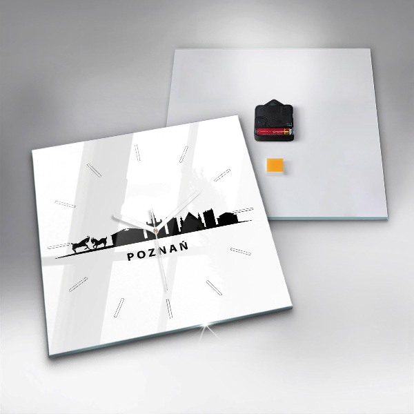 Štvorcové hodiny Panoramatická grafika Poznaň