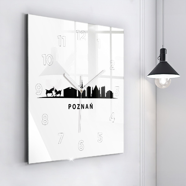 Štvorcové hodiny Panoramatická grafika Poznaň