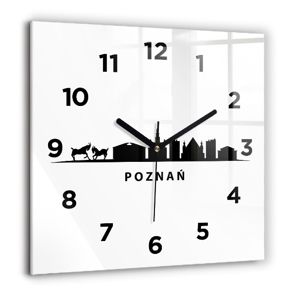 Štvorcové hodiny Panoramatická grafika Poznaň