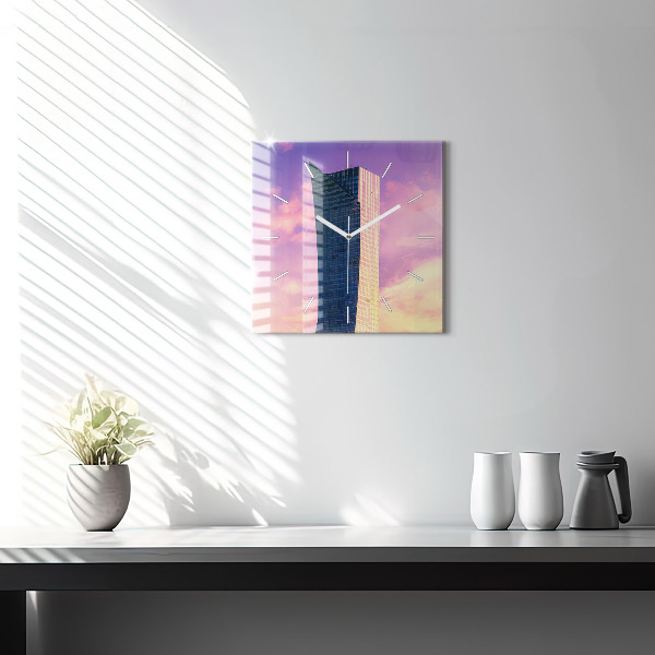 Štvorcové hodiny Mrakodrap vo Varšave