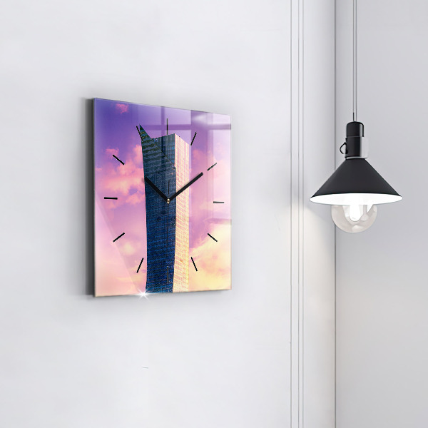 Štvorcové hodiny Mrakodrap vo Varšave