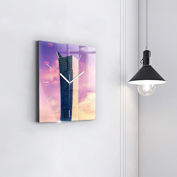 Štvorcové hodiny Mrakodrap vo Varšave