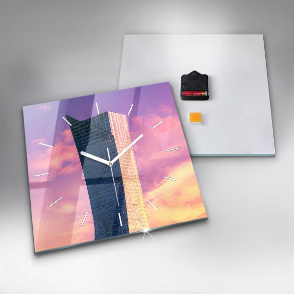 Štvorcové hodiny Mrakodrap vo Varšave