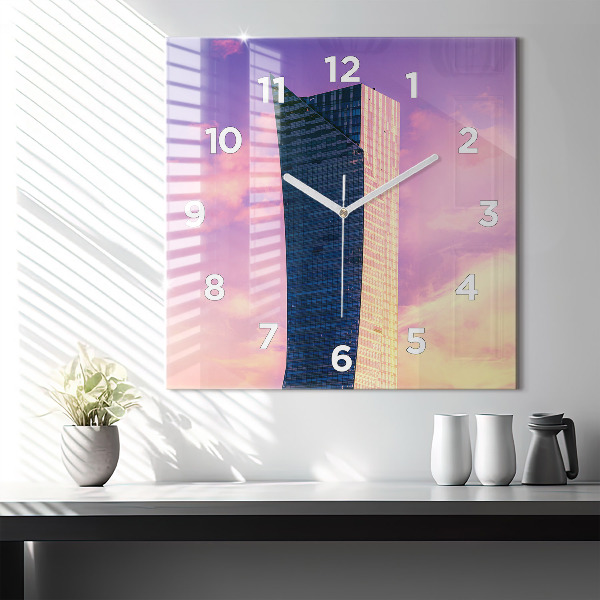 Štvorcové hodiny Mrakodrap vo Varšave