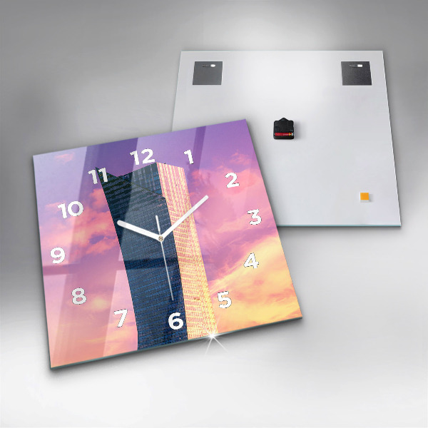 Štvorcové hodiny Mrakodrap vo Varšave