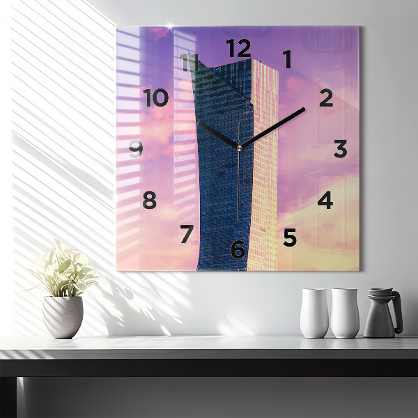 Štvorcové hodiny Mrakodrap vo Varšave