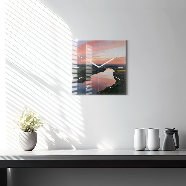 Štvorcové hodiny Pohľad na jazero