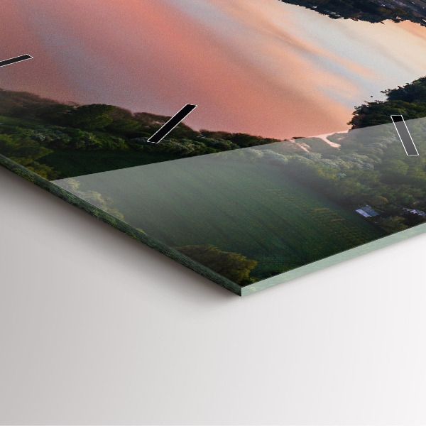 Štvorcové hodiny Pohľad na jazero