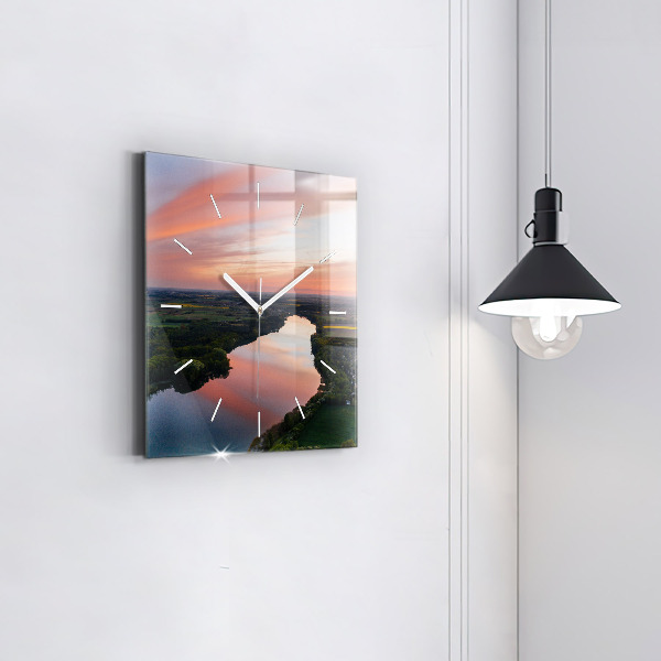 Štvorcové hodiny Pohľad na jazero