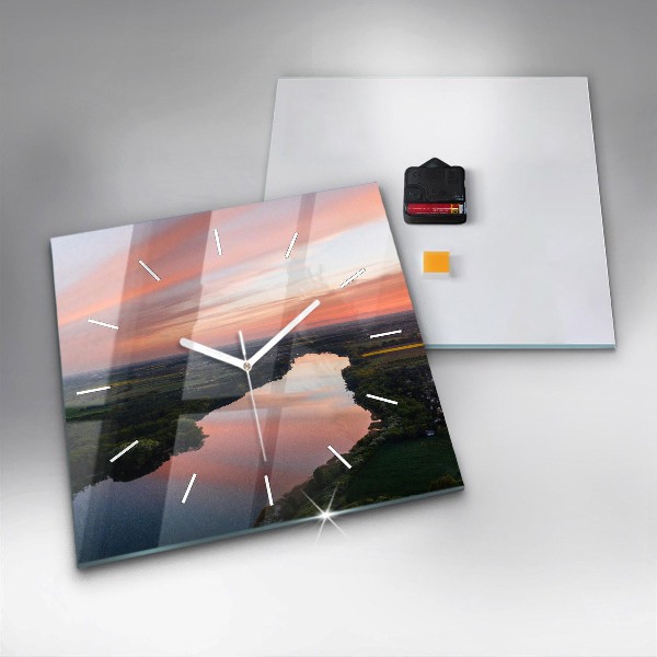 Štvorcové hodiny Pohľad na jazero