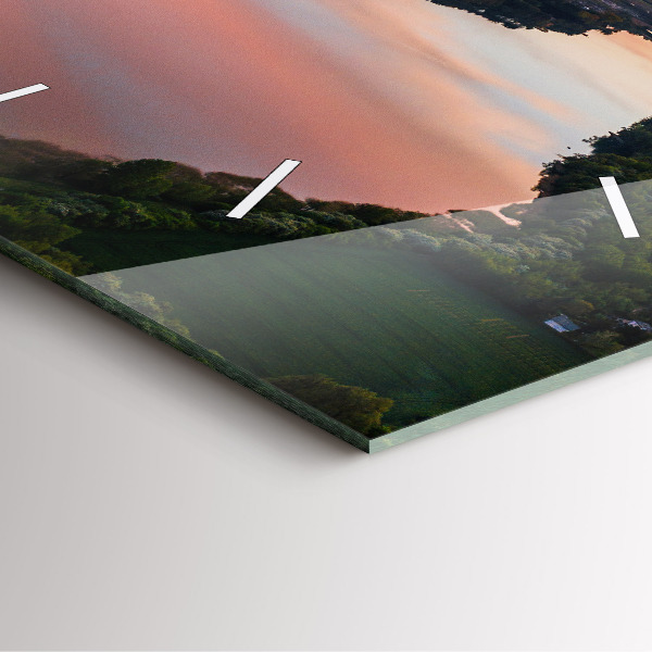 Štvorcové hodiny Pohľad na jazero