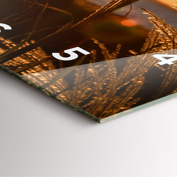 Štvorcové hodiny Pšenica na zlatom slnku