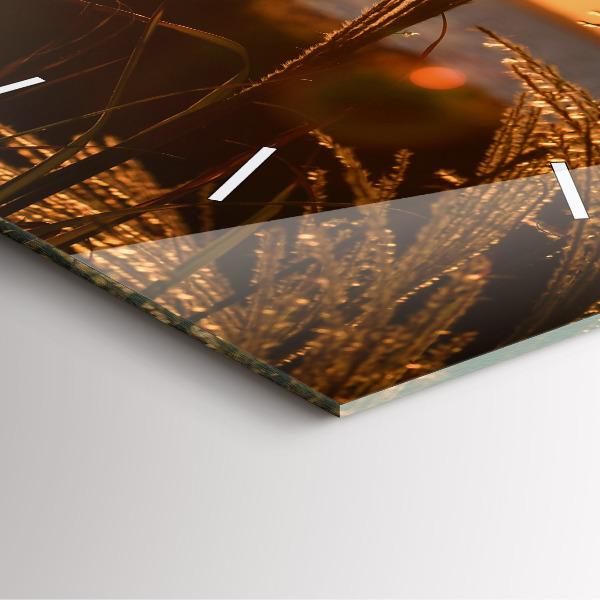 Štvorcové hodiny Pšenica na zlatom slnku