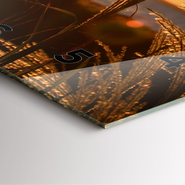 Štvorcové hodiny Pšenica na zlatom slnku