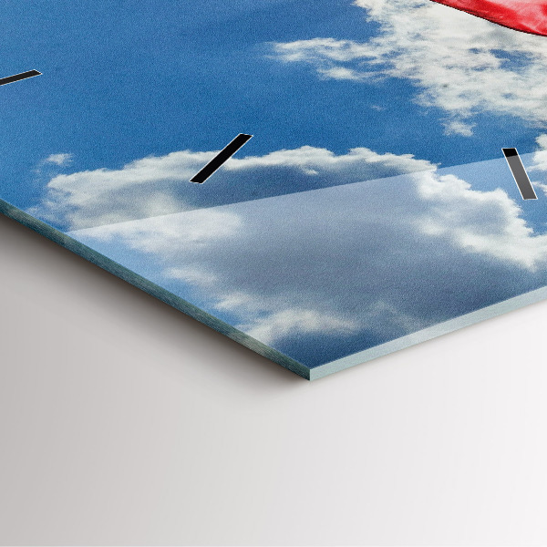 Štvorcové hodiny Poľská vlajka proti oblohe