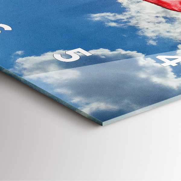 Štvorcové hodiny Poľská vlajka proti oblohe