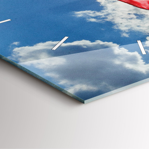 Štvorcové hodiny Poľská vlajka proti oblohe