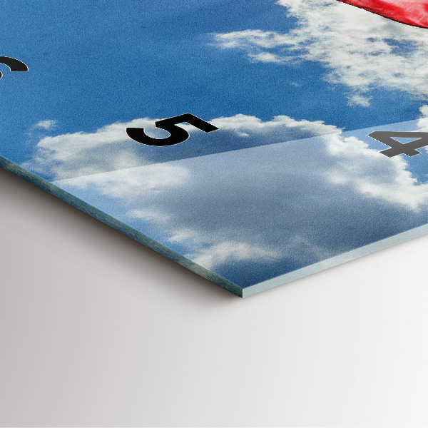 Štvorcové hodiny Poľská vlajka proti oblohe