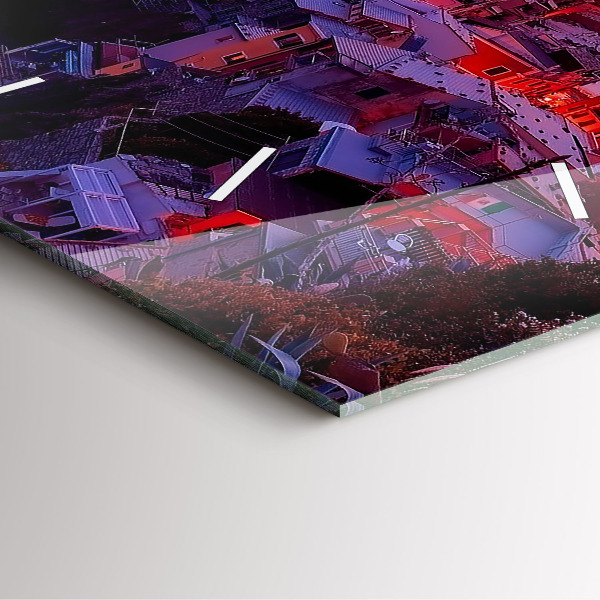 Štvorcové hodiny Domy pri jazere