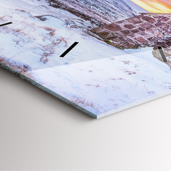 Štvorcové hodiny Chata v horskom prostredí