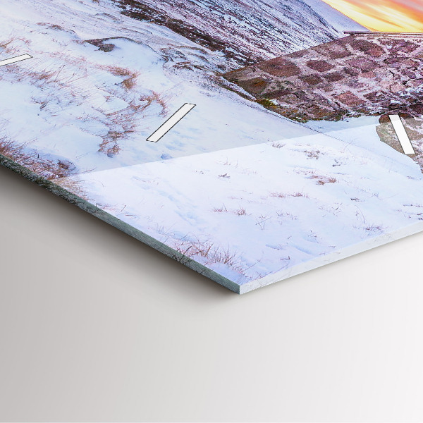 Štvorcové hodiny Chata v horskom prostredí