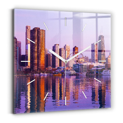 Štvorcové hodiny Pohľad na mrakodrapy USA