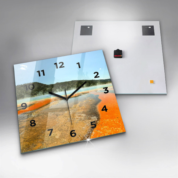 Štvorcové hodiny Jazero s horami