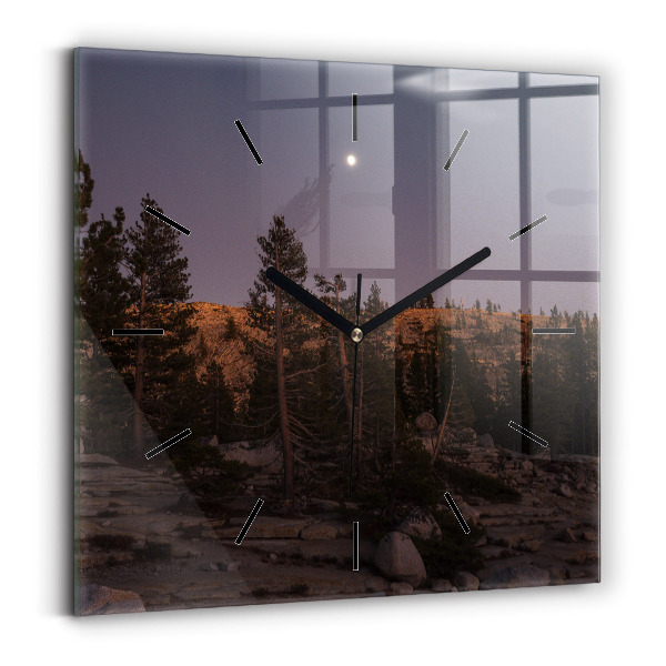 Štvorcové hodiny Yosemitská skalnatá cesta