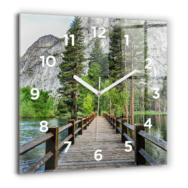 Štvorcové hodiny Yosemitský drevený most