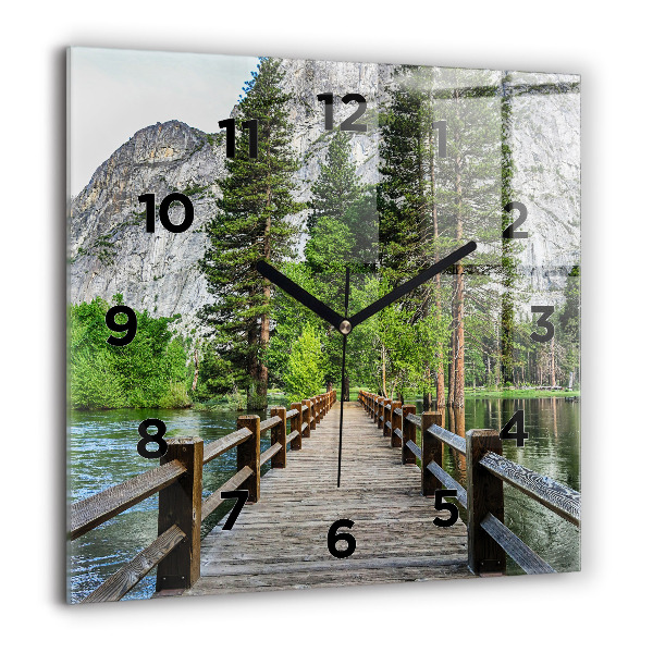 Štvorcové hodiny Yosemitský drevený most