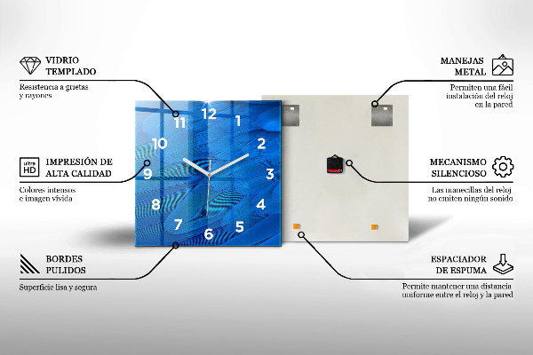 Štvorcové hodiny Vodná fotografia