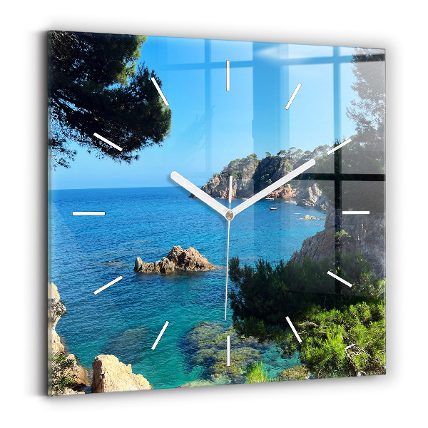 Štvorcové hodiny Pobrežie Costa Brava