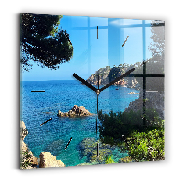 Štvorcové hodiny Pobrežie Costa Brava