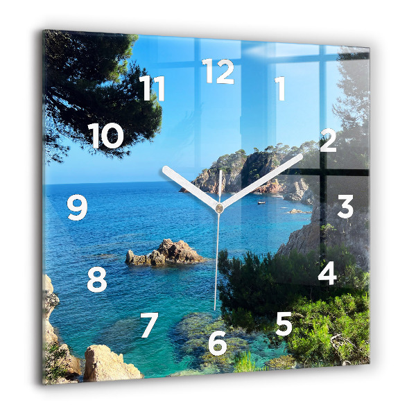 Štvorcové hodiny Pobrežie Costa Brava