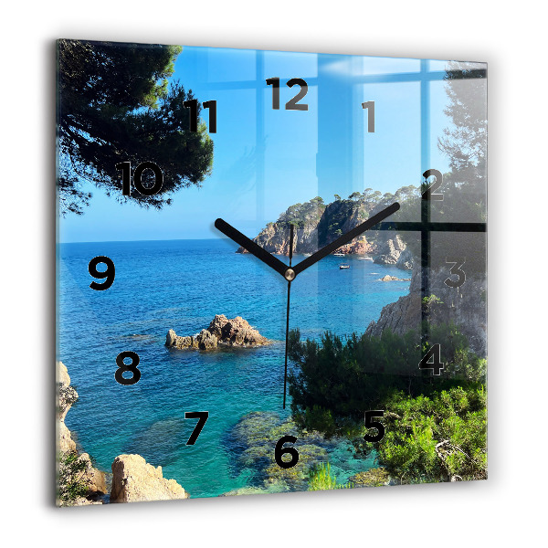 Štvorcové hodiny Pobrežie Costa Brava