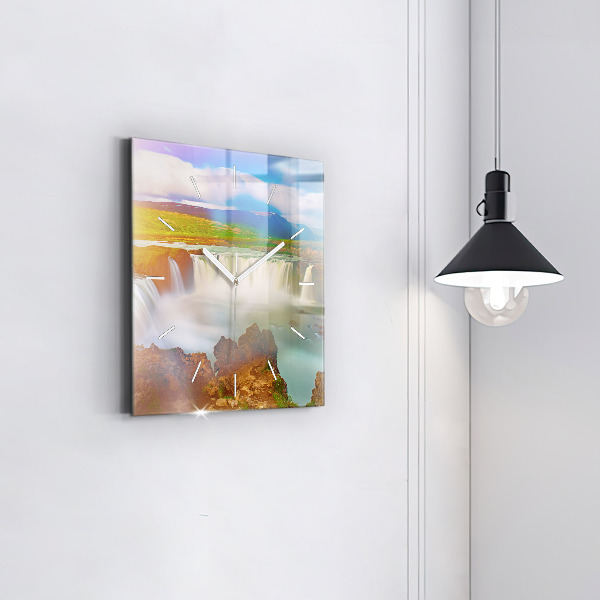 Štvorcové hodiny Godafoss na Islande