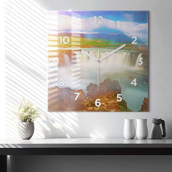 Štvorcové hodiny Godafoss na Islande