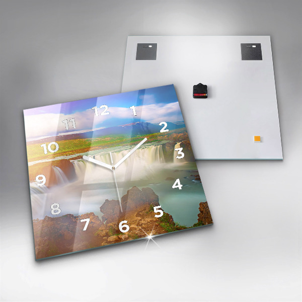 Štvorcové hodiny Godafoss na Islande