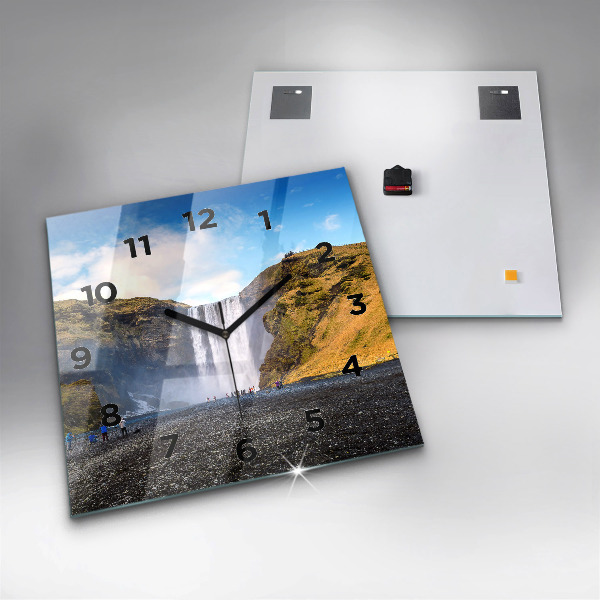 Štvorcové hodiny Vodopád na Islande