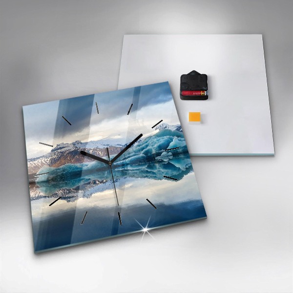 Štvorcové hodiny Islandské jazero Jokulsarlon