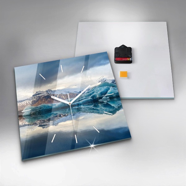 Štvorcové hodiny Islandské jazero Jokulsarlon