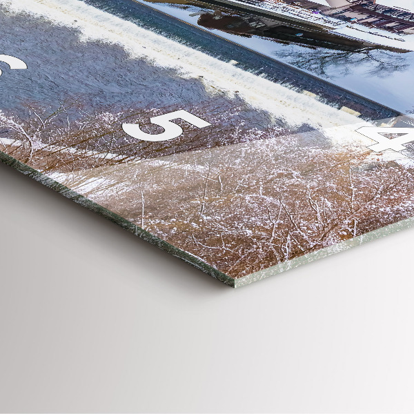 Štvorcové hodiny Panoráma mesta v zime