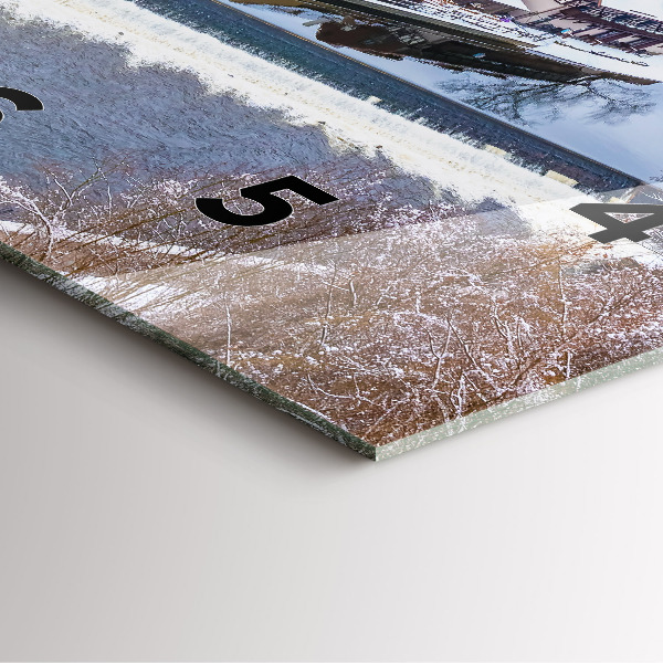 Štvorcové hodiny Panoráma mesta v zime