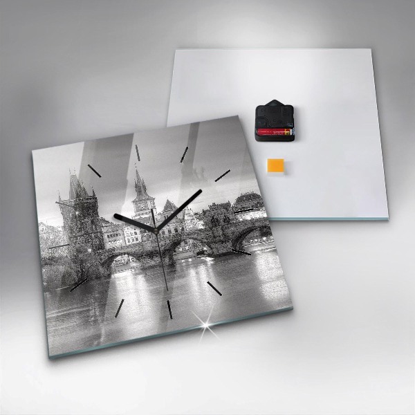 Štvorcové hodiny Karlov most v Prahe