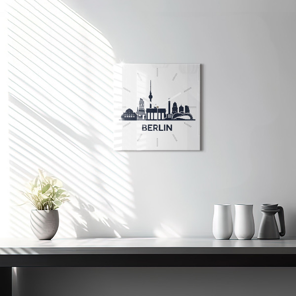 Štvorcové hodiny Ilustrácie mesta Berlín