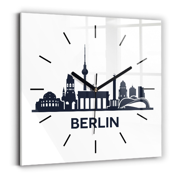 Štvorcové hodiny Ilustrácie mesta Berlín