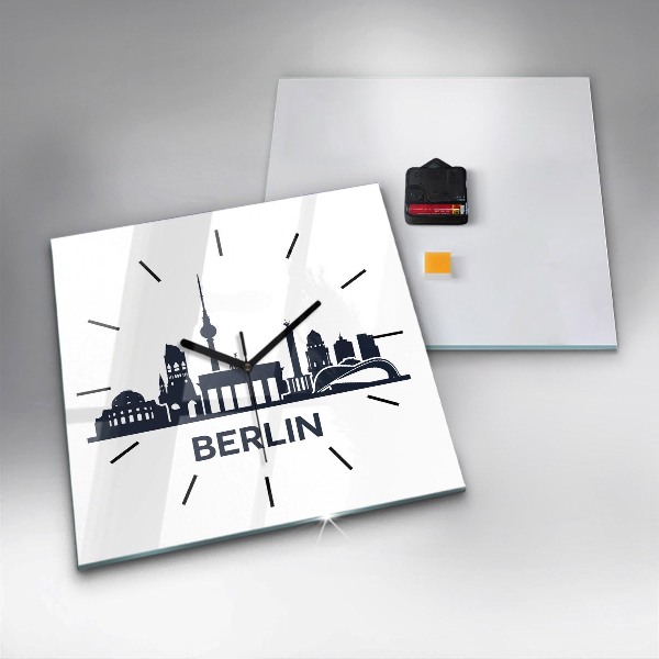 Štvorcové hodiny Ilustrácie mesta Berlín