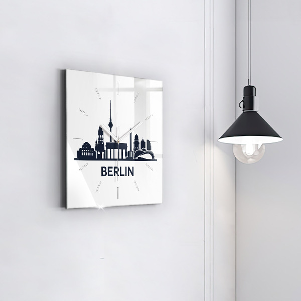 Štvorcové hodiny Ilustrácie mesta Berlín