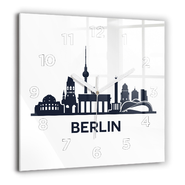 Štvorcové hodiny Ilustrácie mesta Berlín